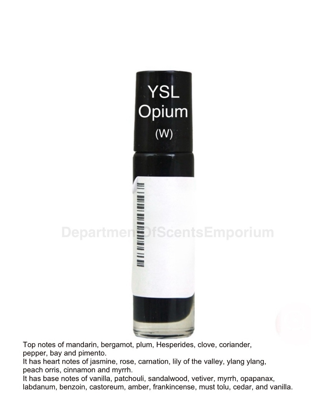 YSL (W) Opium Type Fragrance Oil 1/3 Oz Glass Roll-On Bottle